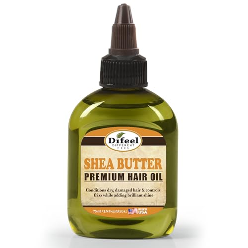Difeel Premium Natural Hair Oil - Shea Butter 2.5 ounce (6-PACK)