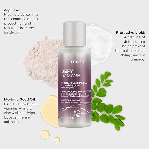 Joico Defy Damage Protective Shampoo | For Color-Treated Hair | Strengthen Bonds & Preserve Hair Color | With Moringa Seed Oil & Arginine