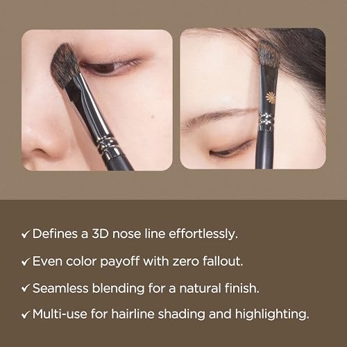 Piccasso 201 Nose Shading Brush ? Soft Hair Makeup Brush for Nose Shaper and Face Makeup, Small Angled Brush for Precise Contouring and Blending, Korean Professional Beauty Tool for Daily Use