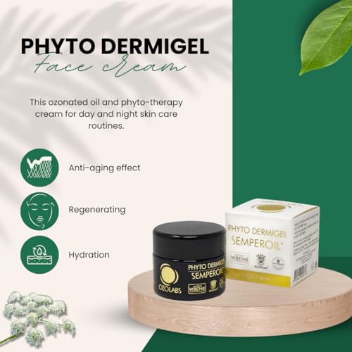 OZOLABS | Phyto Dermigel Day and Night Face Cream | With the benefits of Ozonated Olive Oil with Calendula and Hypericum Extracts| ISO 9001 | 30 ml
