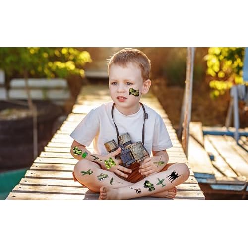 CupaPlay 290 PCS Camouflage Tattoos Temporary Stickers for Kids - Army Theme Party Supplies Decorations Birthday Baby Shower Party Favors Goodie Bag Stuffers Favors Prize(30 Sheets)