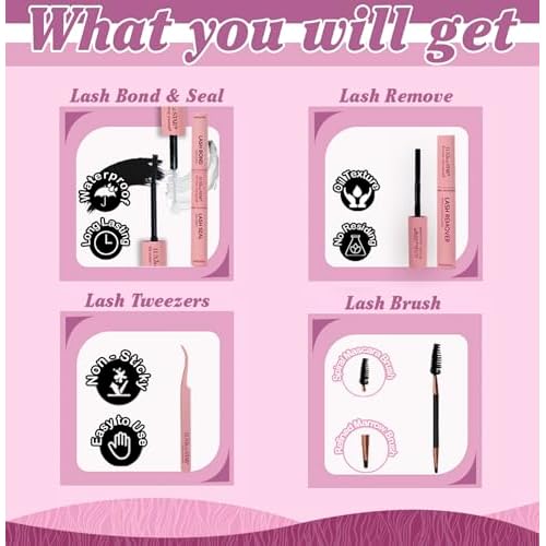 LuxMeStar DIY Lash Extension Kit 320pcs Individual Lashes Cluster D Curl Eyelash Extension Kit with Lash Bond and Seal and Lash Applicator Tools (KIT, 30D+40D, 9-16mm)