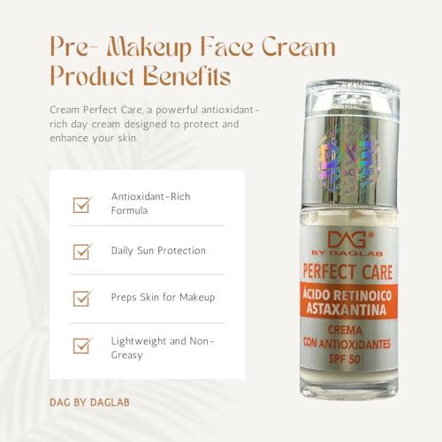 Cream Perfect Care (1.3 Fl Oz) - Astaxanthin & Retinoic Acid | Antioxidant-Rich Day Cream with SPF 50 | Cosmetic Use Before Makeup