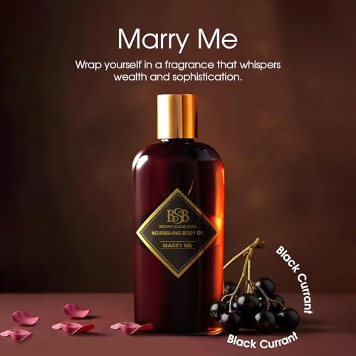 Brown Sugar Babe Marry Me Body Oil, Black Currant and Freesia Essential Oils, Nourishing Scented Oil for Women, Skin Care, Paraben Free, Body Oil Perfume, Made in USA