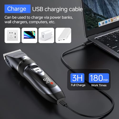Hair Clippers & Beard Trimmer Grooming Kit for Men£¬Professional Hair Cutting kit,Electric Cordless Rechargeable Hair Trimmer with LED Display for Home Personal Hair Grooming, Gifts for Men