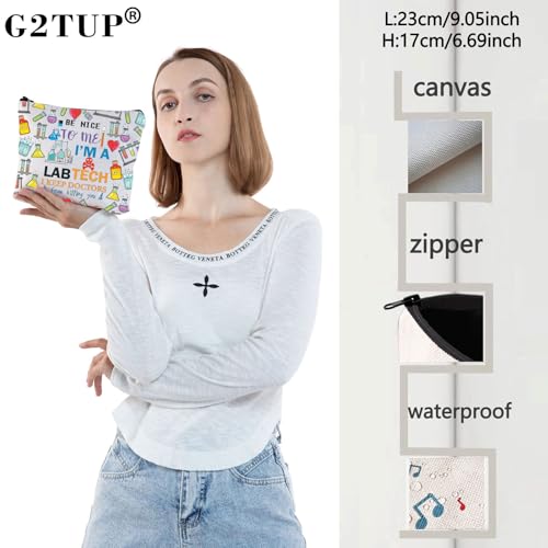 G2TUP Funny Lab Tech Laboratory Technician Week Gift Cosmetic Bag Medical Scientist Lab Technician Travel Organizers (Lab Tech New)