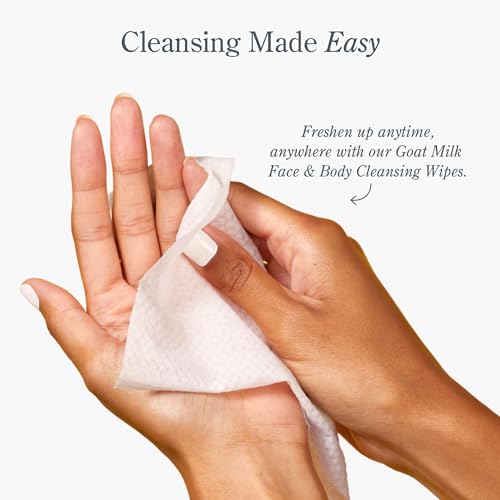 Beekman 1802 Face Wipes ? Makeup Remover Wipes for Face, Facial Cleansing Wipes that Remove Makeup & Dirt, Travel Essentials, Face Wipes with Goat Milk & Aloe, Glacial Mint & Eucalyptus 100 Count
