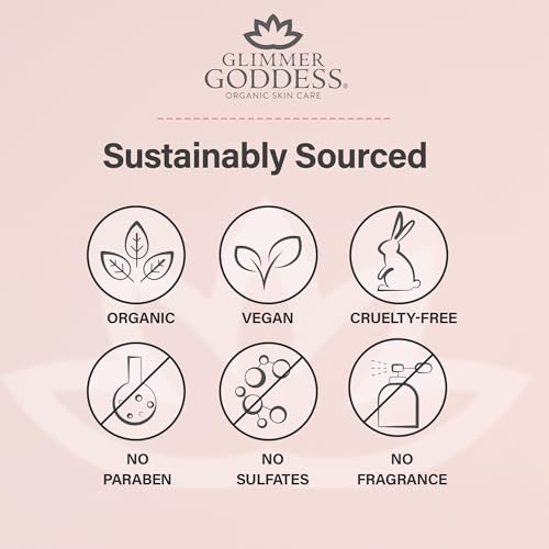 Glimmer Goddess Shimmer Body Butter with Organic Whipped Shea Butter for Hydration, Moisturizing & Silky Natural Glow - Bronze Subtle, 2 oz