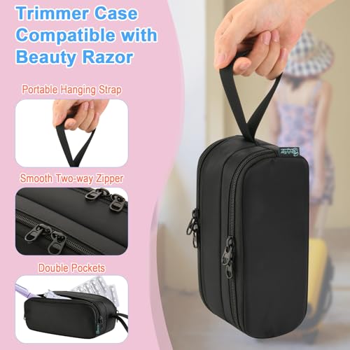 Beautyflier Travel Carrying Bag for Dermaplane Razor, Women Eyebrow Trimmer, Portable Storage Bag for Face Hair Trimmer, Carrier Case for Electric Razor and Accessories (Bag Only)