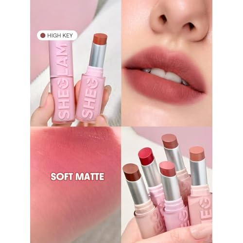 SHEGLAM Lip Veil Cushion Lightweight Lipstick Matte Soft High Pigmented Long-Lasting Lipstick-High Key