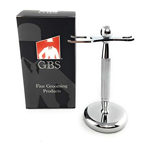 G.B.S Brush and Razor Stand - Lined Chrome Shaving Stand ? Stylish and Unbreakable Stand Best for Your Bathroom Everyday Grooming