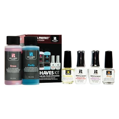 Red Carpet Manicure Fortify & Protect Kit ? Essentials for UV/LED Gel Application. Vitamin A & Biotin Infused, Long-Lasting, Chip-Resistant Manicure