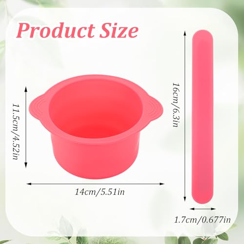 cobee 2 Pcs Silicone Wax Pot Liners, Silicone Wax Warmer Liner Non stick Wax Bowl for Wax Warmer Wax Melt Warmer with 2 Pcs Wax Spatula Sticks for Hair Removal Compatible with 16 oz Waxing Kit