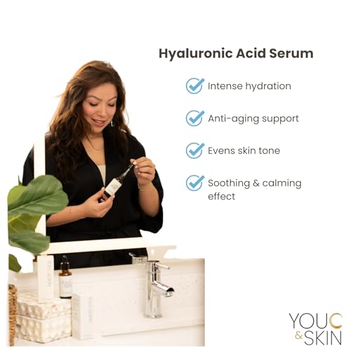 You C & Skin Hyaluronic Acid Serum 1.7 fl oz ? Hydrating Face & Neck Serum for Men & Women ? Moisturizes and Strengthens Skin Barrier ? Lightweight, Non-Greasy Facial Serum with geniune Snail Mucin