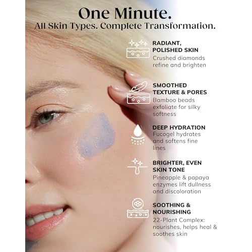 KAPLAN MD Diamond Contour Supercharged 1 Minute Daily Facial - Anti-Aging Serum for Face with Exfoliating Crushed Diamonds & Fruit Enzymes - Radiant & Smooth Skin for Women of All Ages - 1.35 fl oz