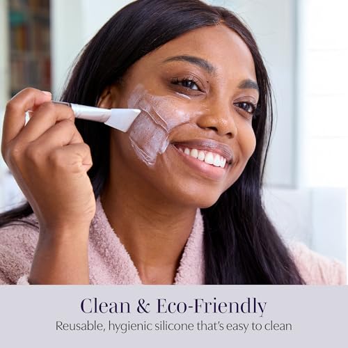 Saian Silicone Mask Brush Face Applicator Spatula Trio - Flexible Handheld Cosmetic Tools for Clay Mask Application - Reusable Scoop and Apply Tool Set with Contoured Heads for Facial Creams and Masks