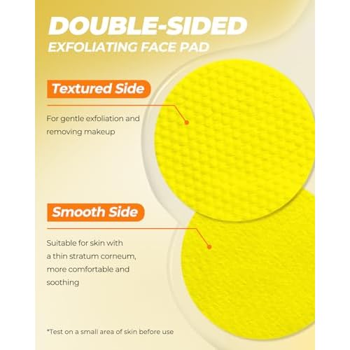 Turmeric and Kojic Acid Cleansing Face Pads ? Turmeric Exfoliating Face Scrub Pads, 50 Pcs, for Mild Cleansing Exfoliation Oil Control, Suitable for All Skin Types