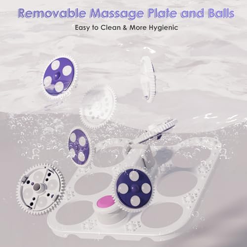 Foot Spa Electric Rotary Massage, Collapsible Foot Bath with Heat, Bubble Jets,Temp Control, and 24 Motorized Shiatsu Massage Balls, Pedicure Foot Spa for Feet Relaxation (Blue)