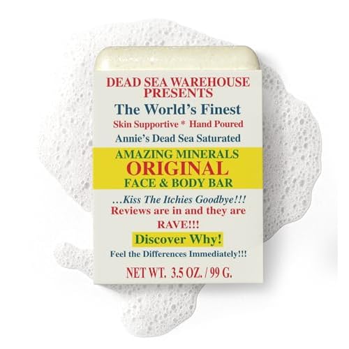 Dead Sea Warehouse - Dead Sea Salt Soap Bar - Original Face & Body Bar - Hydrating Mineral Soap for All Skin Types, Fragrance-Free - 3.5 oz