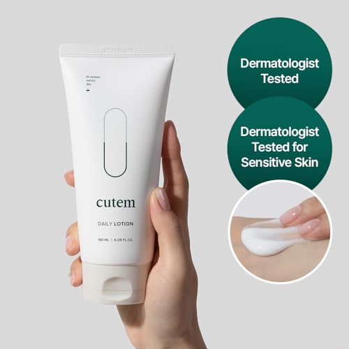 Cutem Daily Lotion (6.08fl oz) - Hydrating, Calming Moisturizer, Barrier Strengthening. Korean Skin Care for Sensitive Skin. Ceramides, Peptides.