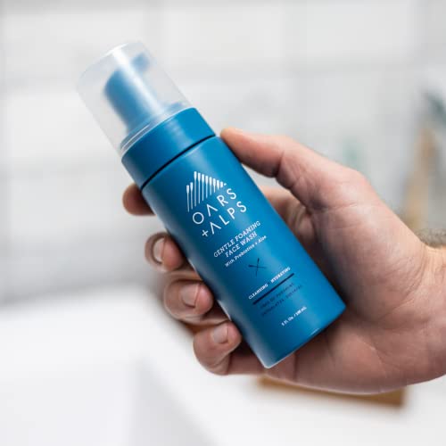Oars + Alps Gentle Foaming Face Wash and Moisturizer, Dermatologist Tested Skin Care Infused with Prebiotics and Aloe, 5 Fl Oz