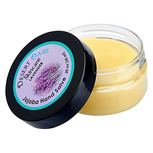 Lavender Hand Salve with over 50% Jojoba Oil plus 2 Organic Lavender Lip Balms with over 70% Jojoba Oil. 100% Natural. By Desert Oasis Skincare (1 fl oz/29 ml)