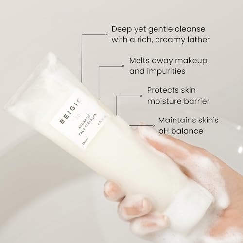 BEIGIC Aromatic Face Cleanser - Gentle Foaming Vegan Face Wash with Hyaluronic Acid & Micellar Water for sensitive skin