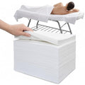 100PCS Disposable Massage Table Sheets, 31.5" x 71" White Non-Woven Bed Sheets, Fluorescent Agent Free, Soft & Tear-Resistant, for Beauty Salon, Spa, Tattoo, Facial, Hospital Exam, Travel