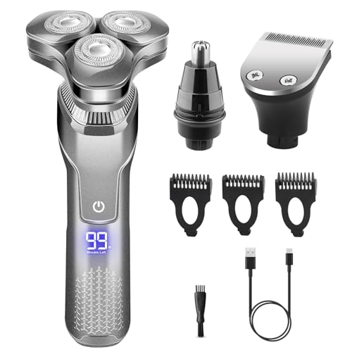 Electric Razor for Men,Upgrade Men¡¯s Electric Shavers Rotary LED Display/Waterproof/Rechargeable, Shaver for Men Cordless Floating Head