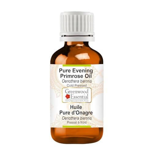 Greenwood Essential Evening Primrose Oil (Oenothera biennis) | Cold Pressed | Natural | Undiluted | for Diluting Essential Oils | for Skin & Massage | Men & Women | 30ml (1 oz)