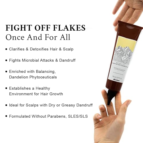 Davines Naturaltech Purifying Gel, Clarifying & Anti-Dandruff for Dandruff (Oily or Dry) - With Dandelion Phytoceuticals - Treatment for Oily or Dry Dandruff, 5.07 Fl Oz