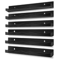 15" Nail Polish Rack Wall Mounted Shelf Acrylic Paints Gel Polish Organizer and Storage with End Caps for Nail Techs, Art Lovers, Great Display Salons, Floating Shelves for Wall, Black