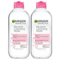Garnier Micellar Water, Hydrating Facial Cleanser & Makeup Remover, Suitable for Sensitive Skin, Vegan, Cruelty Free, 13.5 Fl Oz (400mL), 2 Count