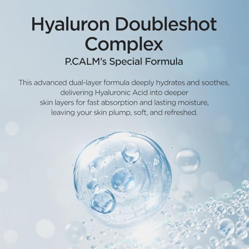 P.CALM Hyaluron Doubleshot Toner ? Hyaluronic Acid & Centella Asiatica for All Day Deep Hydration and Soothing, Korean Moisturizing Skincare (200ml / 6.76 fl.oz)