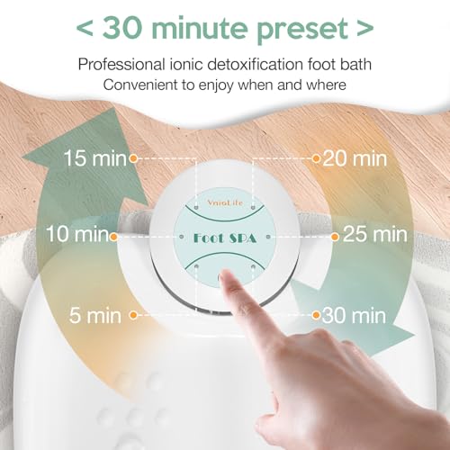 Ionic Foot Bath Detox Machine with Bag, Portable Foot Detox Machine, Ionic Foot Spa Ion Cleanse for Home Beauty Salon Spa with Arrays, 100 Liners