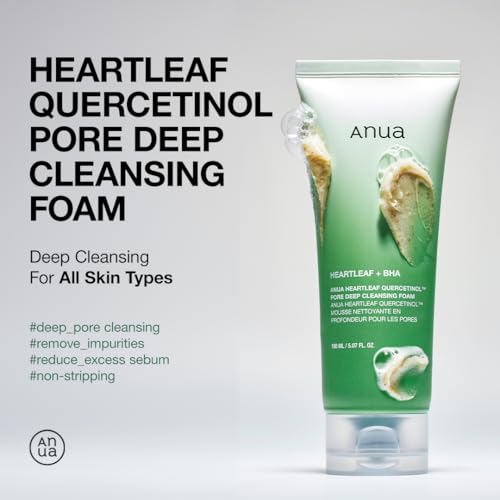 ANUA Mild Double Cleanser Duo for Facial wash : Heartleaf Pore Control Cleansing Oil Mild & Heartleaf Quercetinol Pore Deep Face Wash for Double Cleansing Routine, Korean Skincare
