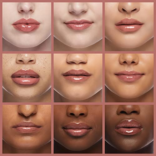 Rimmel Stay Glossy Lip Gloss - Non-Sticky and Lightweight Formula for Lip Color and Shine - 133 Bare Minimum, .18oz (Pack of 2)