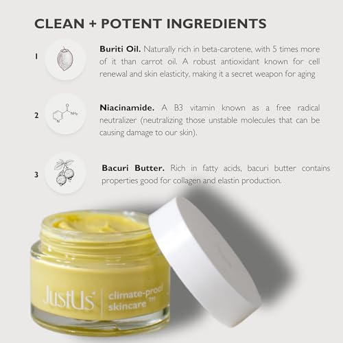 JustUs Skincare, Advanced Day & Night Face Cream for Mature Skin, Deeply Hydrates, Firms & Smooths Visible Signs of Aging, with Peptides and Bacuri ? 50ml / 1.67 oz