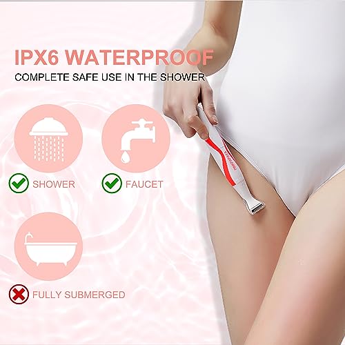 Electric Bikini Trimmer for Women,4 in 1 Electric Shaver,Bikini Line Hair Removal and Facial Hair Remover,Face Razors & Nose Hair Trimmer,Women's Grooming Kit,Tomato/p9k8