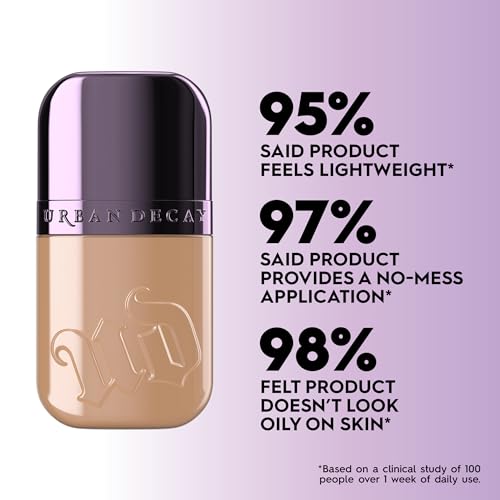 Urban Decay Face Bond Waterproof Foundation, Medium Coverage, Natural Matte Finish, 3% Niacinamide Serum, Self-Setting + Transfer-Resistant, Sweat-Proof, Blurs Skin - 1 fl oz