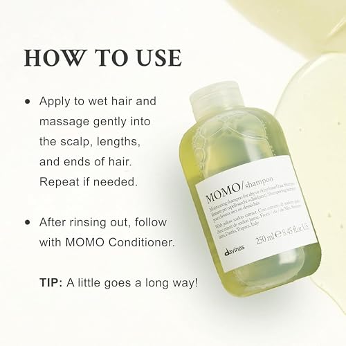 Davines MOMO Moisturizing Shampoo & Conditioner for Dry, Dehydrated Hair, Add Softness & Shine, Detangling Formula