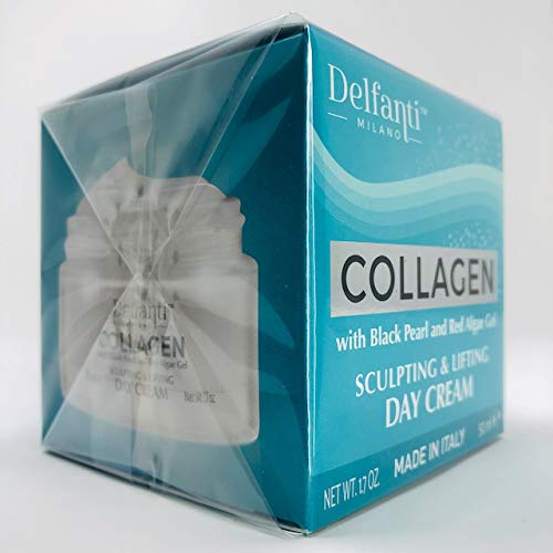 Delfanti-Milano ? COLLAGEN SCULPTING AND LIFTING Day Face Cream ? Face and Neck Moisturizer with BLACK PEARL and RED ALGAE GEL? Made in Italy