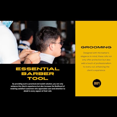 BUMBLE BEE Barber Supplies - Premium Neck Strips Barber, Barber Essentials 5 Rolls - 500 Strips, Quick Access, Easy to Use Barber Neck Strips, Essential Barbershop Accessories. (White)