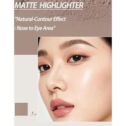 Cool Toned Contour Palette with Mirror, Taupe Grey Contour Powder for Pale Light Cool Toned Skin, Nose Contouring Bronzer Powder