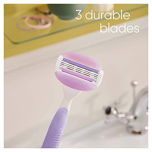 Gillette Venus ComfortGlide Freesia Women's Razor - 1 handle + 2 refills (Pack of 2)