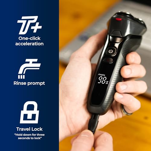 Cordless Electric Razor for Men: 3-in-1 Electric Shavers for Men - IPX7 Waterproof & Precision Blades - Turbo Speed Travel Kit for Beard Nose Sideburns