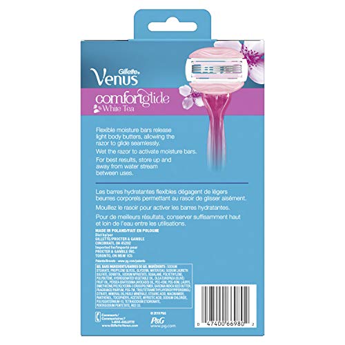 Gillette Venus ComfortGlide White Tea Scented Women's Disposable Razors, 4 Count