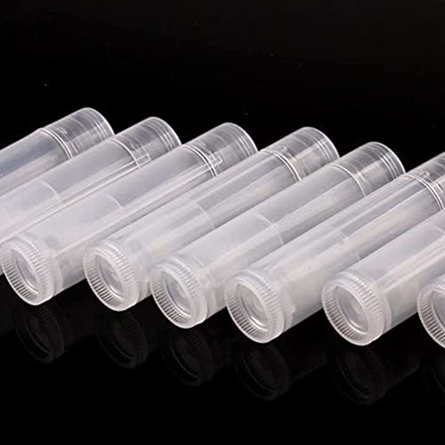 100Pcs 5ML Transparent Clear Empty Lip Balm Tubes Containers (Pack of 2)