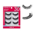 i-ENVY 3D False Lash, 3 Pairs Fluffy & Wispy Multi-Angle Volume Strip Eyelashes, DIY Lash Extension Look With Clear Band, Glamorous & Dramatic Natural Curl from 3D Collection, Easy to Apply & Reusable
