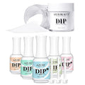 AZUREBEAUTY Dipping Powder Clear Color 2OZ with 5+3 Pcs Dipping Powder Liquid Set- 15ml Large Capacity Dip Powder Base & Top, Bond, Activator, Brush Saver for Dip Powder Nail Kit No Nail Lamp Needed